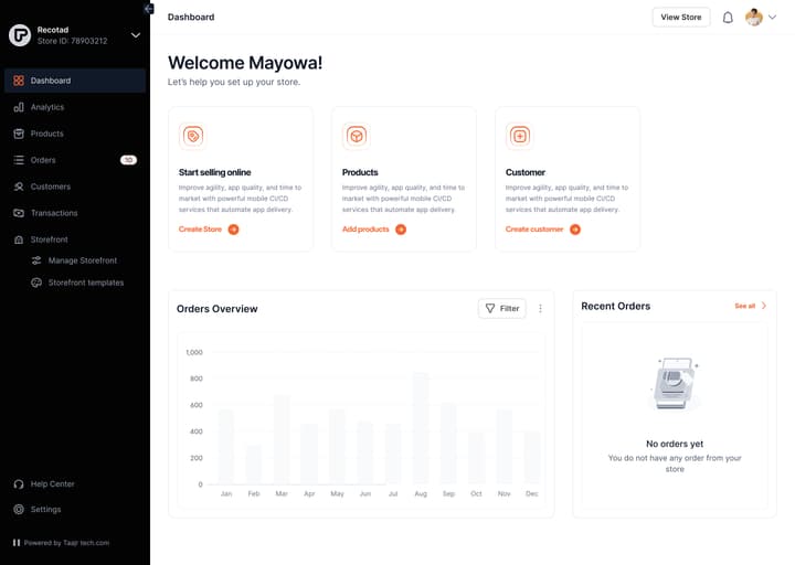 New User Dashboard