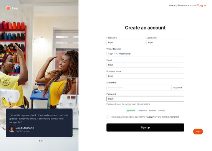 Sign Up Step 2
